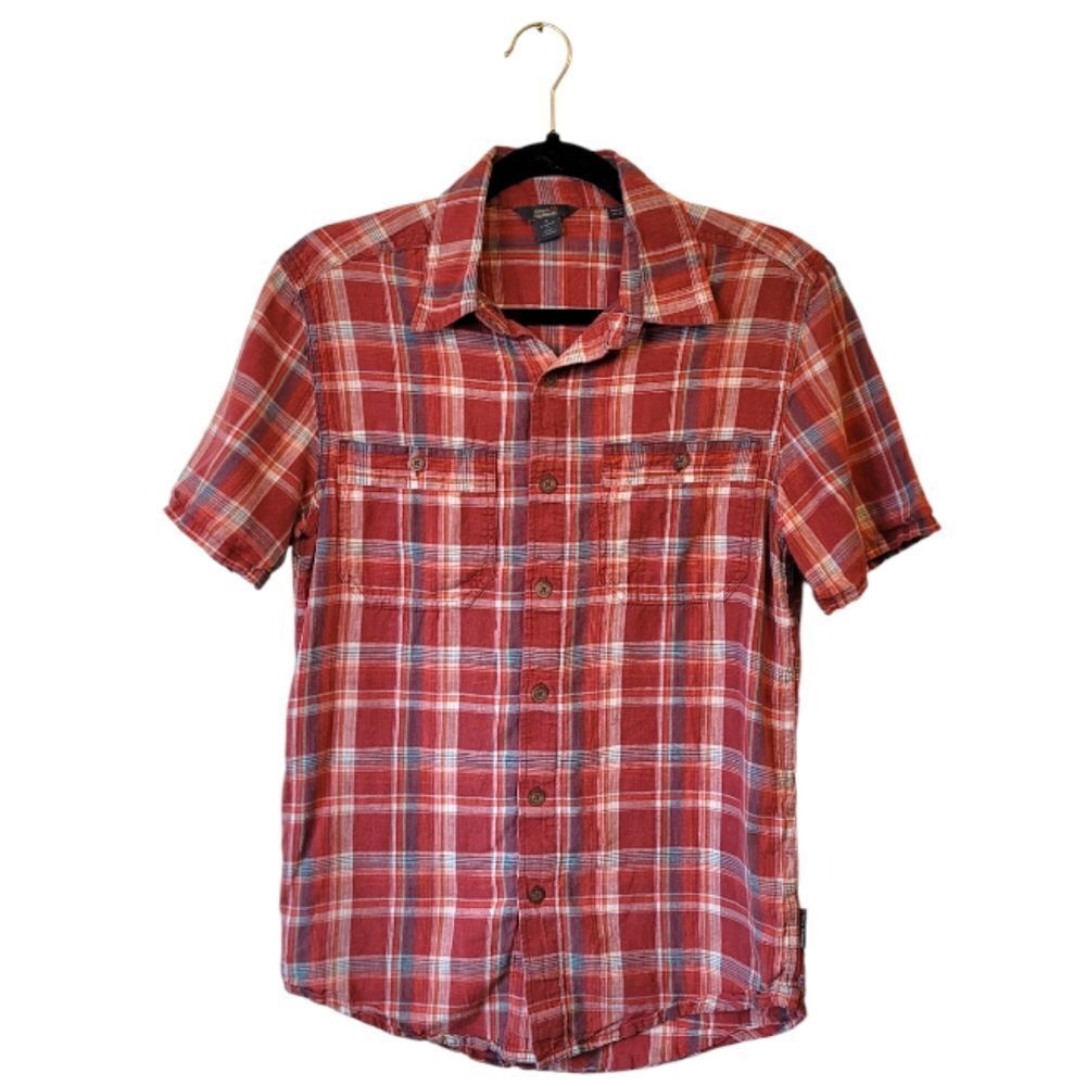 Royal Robhins Red Plaid Button Down Hiking Shirt Size S